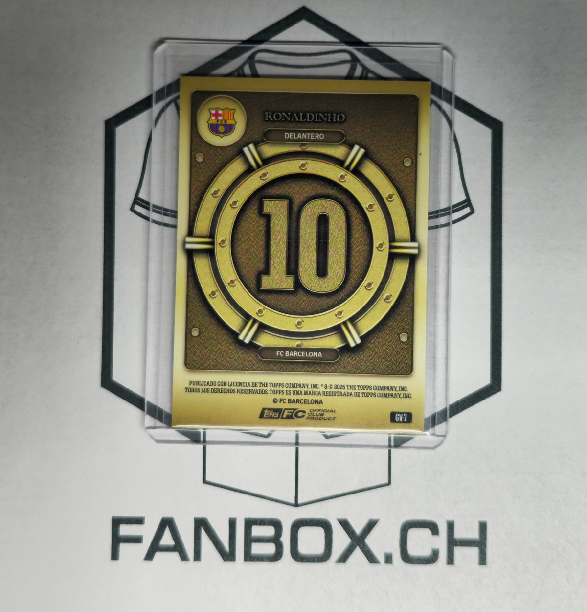 2025/26 Topps FC Barcelona Collector Tin – Ronaldinho Gold Vault Limited Edition #GV-7