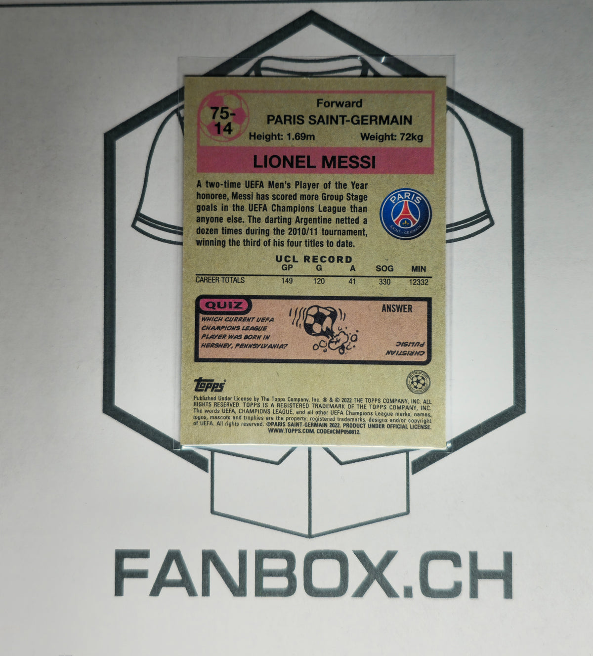 2021-22 Topps Uefa Champions League - Lionel Messi #75-14
