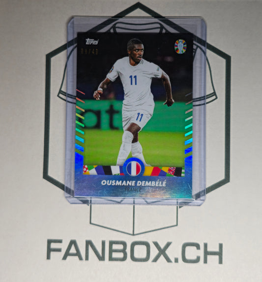 2024 Topps „I Am José Mourinho“ Platinum Curated UEFA Euro – Ousmane Dembélé Blue Parallel /49