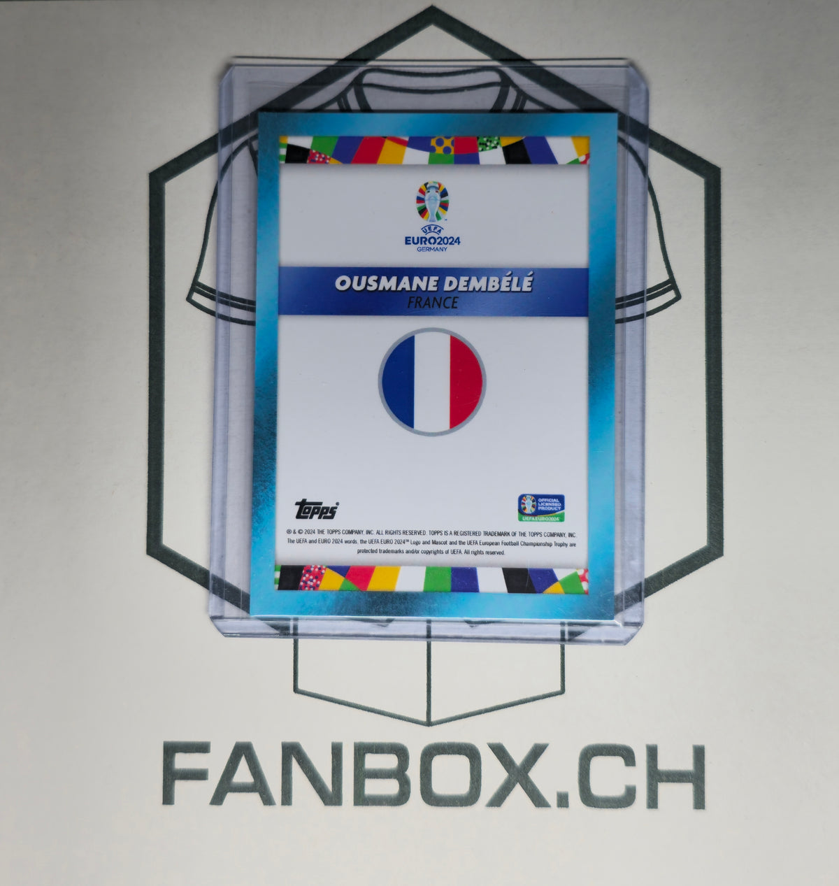2024 Topps „I Am José Mourinho“ Platinum Curated UEFA Euro – Ousmane Dembélé Blue Parallel /49