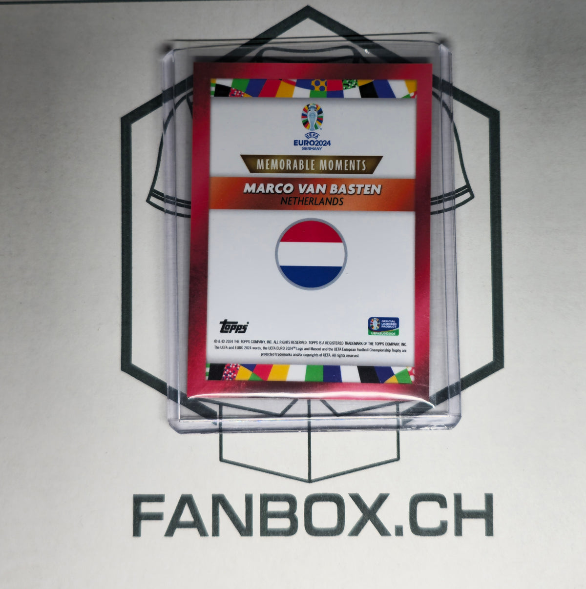 2024 Topps Jose Mourinho Platinum Euro Memorable Euro Moments Marco Van Basten Red /10