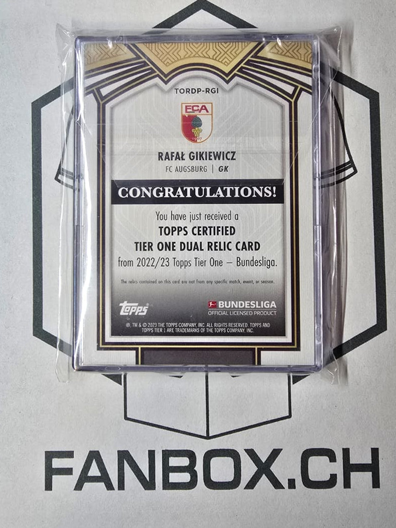Topps Tier One 2022/23 Rafał Gikiewicz – Dual Relic /25