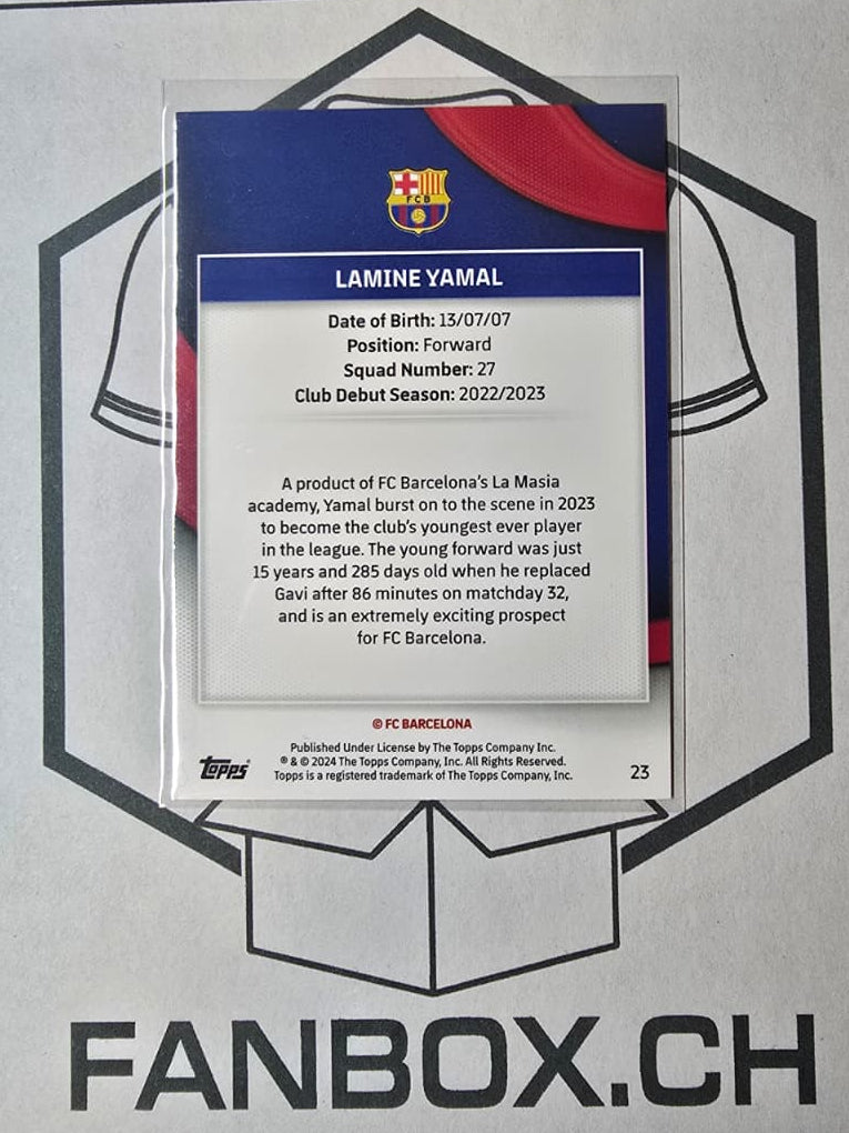 Topps Barcelona Team Set 2023/24 Lamine Yamal Rookie Card RC