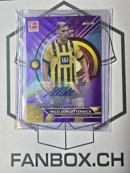 Topps Finest Bundesliga 22-23 Borussia Dortmund Nico Schlotterbeck Autograph /80