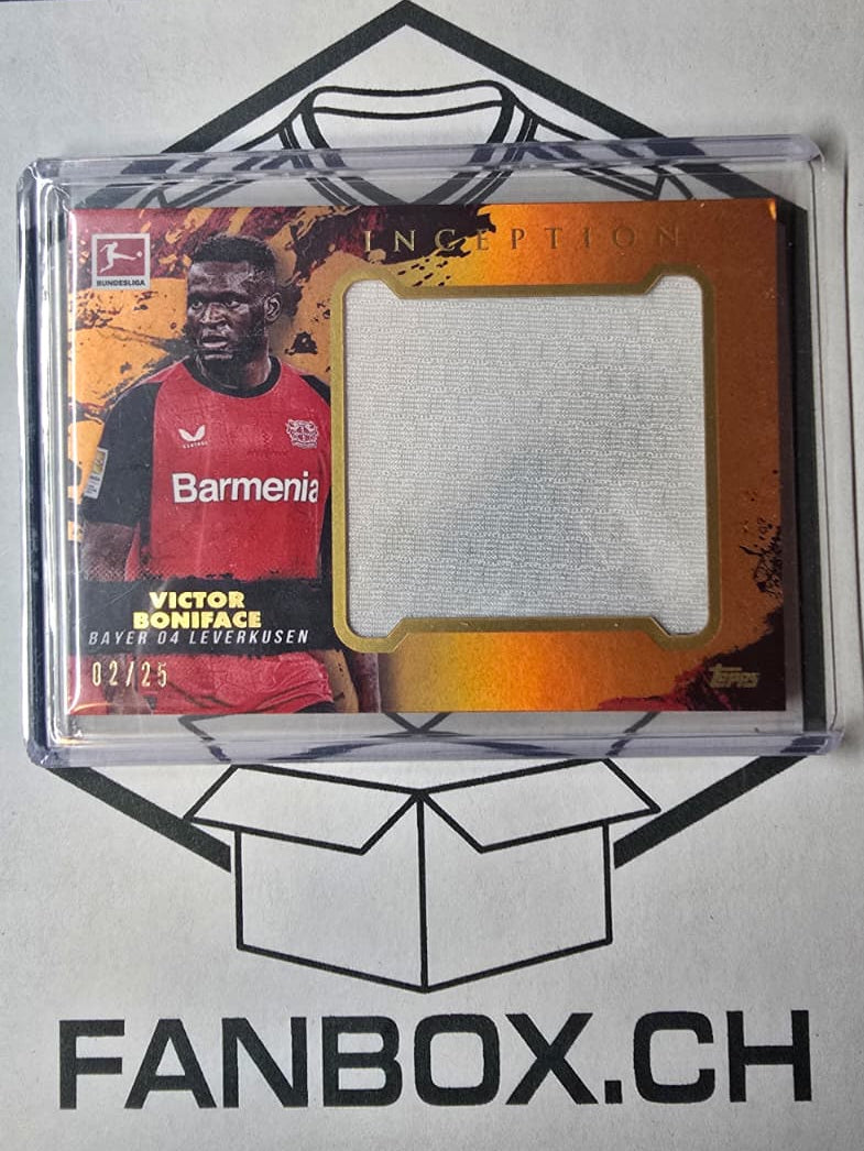 Topps Inception Bundesliga 2024-25 Victor Boniface Leverkusen Patch Relic /25